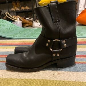 Frye Women’s Harness Black Leather Ankle Boots